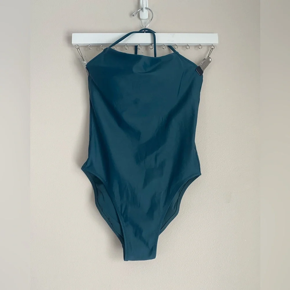 Girlfriend Collective swimsuit one piece dark blue teal small - Picture 4 of 12